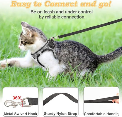 Cat Harness and Leash for Walking Escape Proof, Adjustable Kitten Vest Harness - Image 4