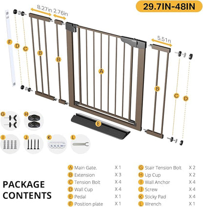 Cumbor 29.7-48" Baby Gate for Stairs, Mom's Choice Awards Winner-Dog Gate for - Image 9