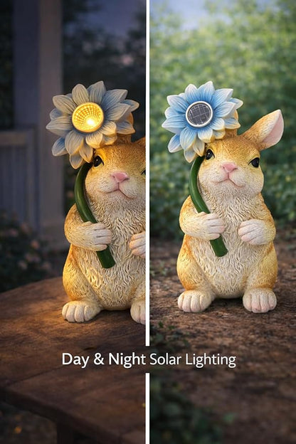 GoGnome Solar Rabbit Garden Statue - Image 3