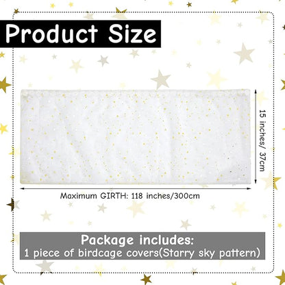 Shappy Large Bird Cage Cover, Bird Cage Seed Catcher, Adjustable Star Pattern - Image 2