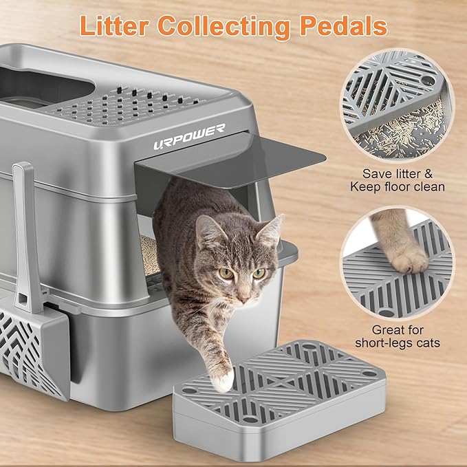 URPOWER Stainless Steel Cat Litter Box - Image 5