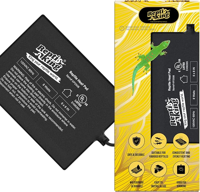 Reptile Heat Pad, Heating Pad for Reptile Tank, Bearded Dragon, Hermit Crab by ReptiKing%C2%AE