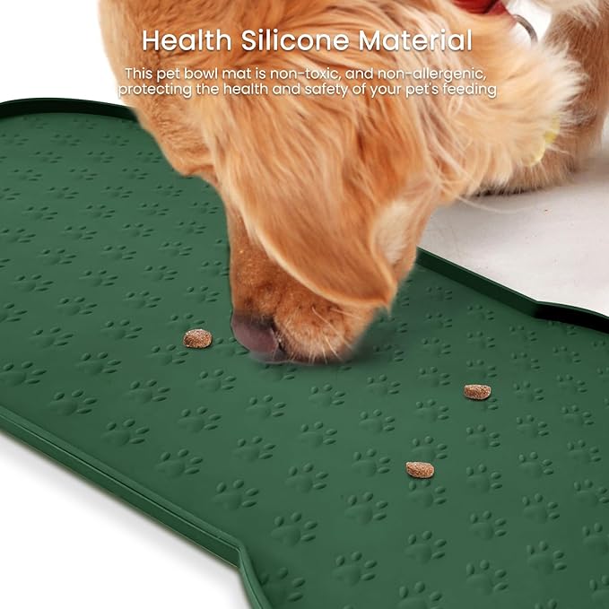PWTAA Dog Food Mat Anti-Slip Silicone Dog Bowl Mat Thicker Pet Placemat - Image 6
