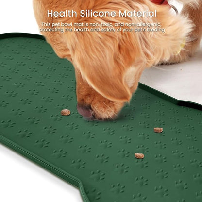 PWTAA Dog Food Mat Anti-Slip Silicone Dog Bowl Mat Thicker Pet Placemat - Image 6