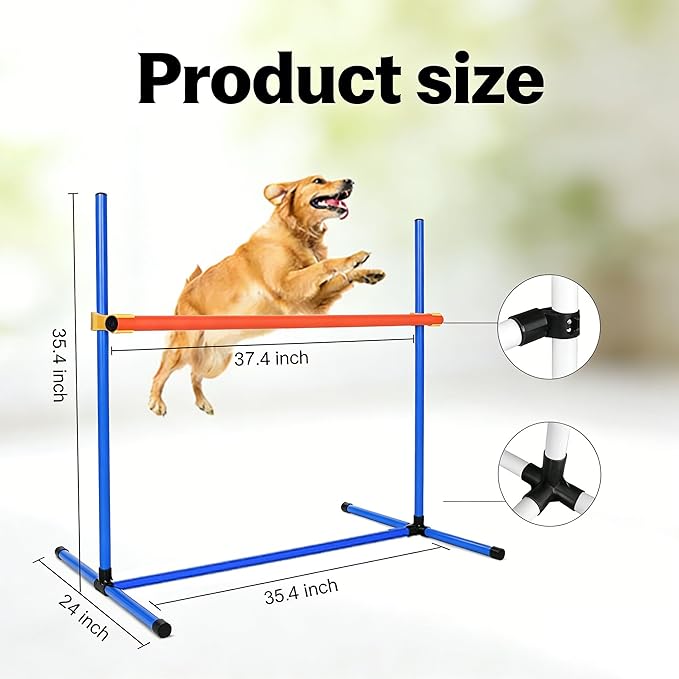 4 PCS Dog Agility Course Equipment, Adjustable Jump Bars Obstacle Training - Image 6