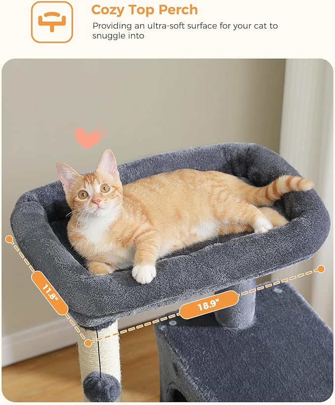 MUTTROS Cat Tree for Indoor Cats, 45.7" Multi-Level Cat Tower - Image 3