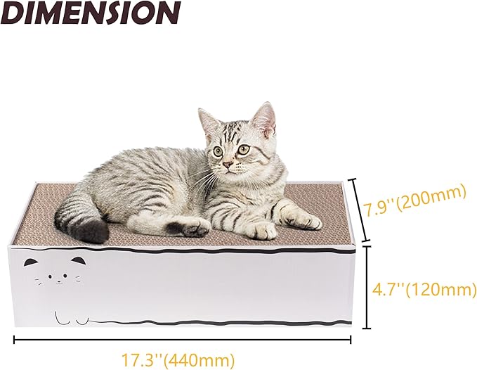 Smartbean Cat Scratcher, 17.3"L x 7.9"W x 4.7"H, Reversible Design - Image 3