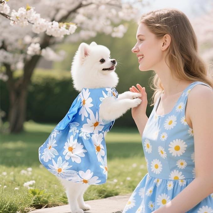 choyaxo Floral Dog Dress Cute Dog Skirt Pet Dress Summer Pet Clothes - Image 5