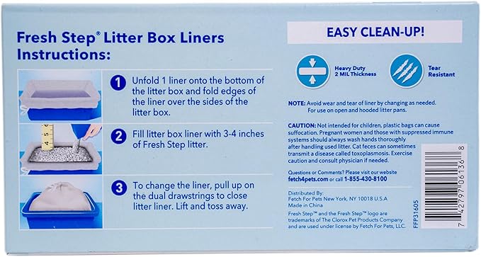 Fresh Step Drawstring Cat Litter Box Liners Unscented Heavy Duty Kitty Litter - Image 5