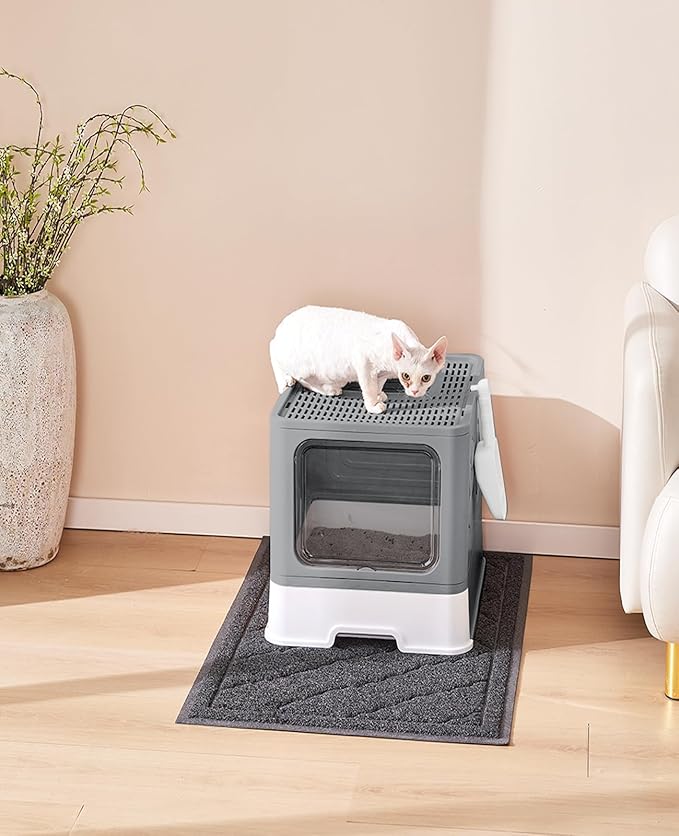 Medario Cat Litter Box with X-Large Litter Mat and Scoop, Large Covered Litter - Image 9