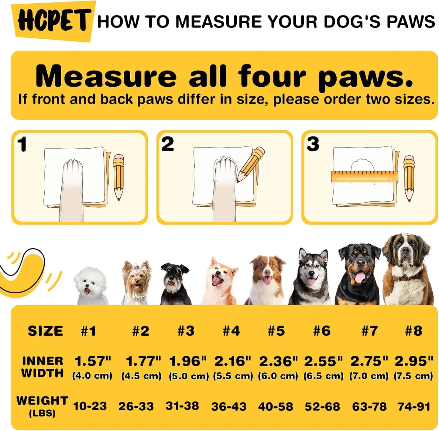 Hcpet Dog Shoes, Dog Boots for Small Dogs, Waterproof Medium Dog Booties Paw Protector for Summer Hot Pavement, Winter Snowy Day, Outdoor Walking, Indoor Hardfloors Anti Slip Sole Orange Size 2