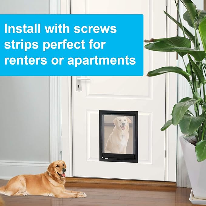 CEESC Large Dog Door with Soft Transparent Magnetic Flap and Snap-in Closing - Image 2