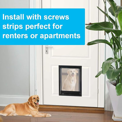 CEESC Dog Door with Soft Transparent Magnetic Flap and Snap-in Closing Panel - Image 2
