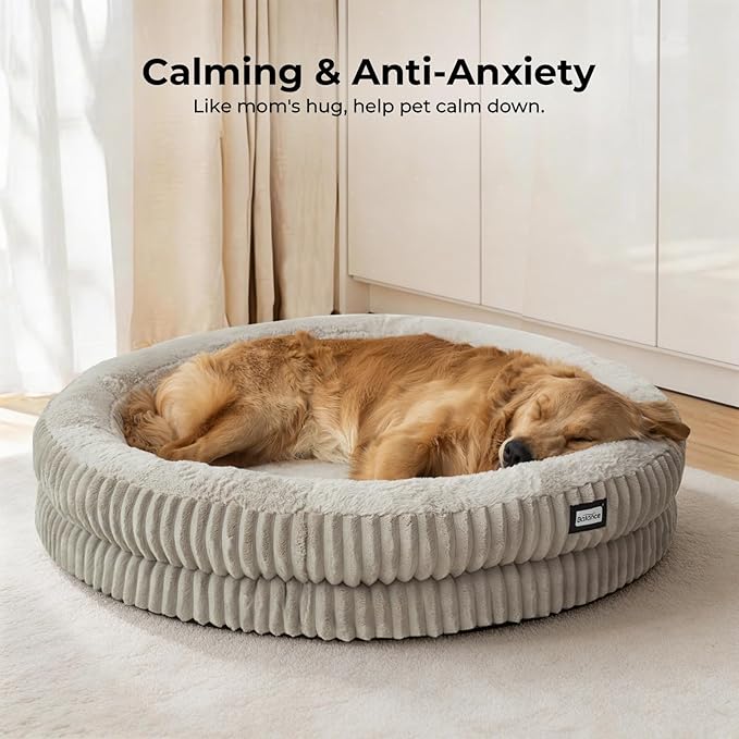 BALANCE Donut Dog Bed, 43 Inches Round Dog Bed Extra Large Size Dogs Washable - Image 3