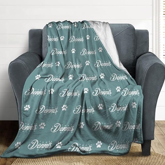 Personalized Paw Print Dog Blanket - Image 4