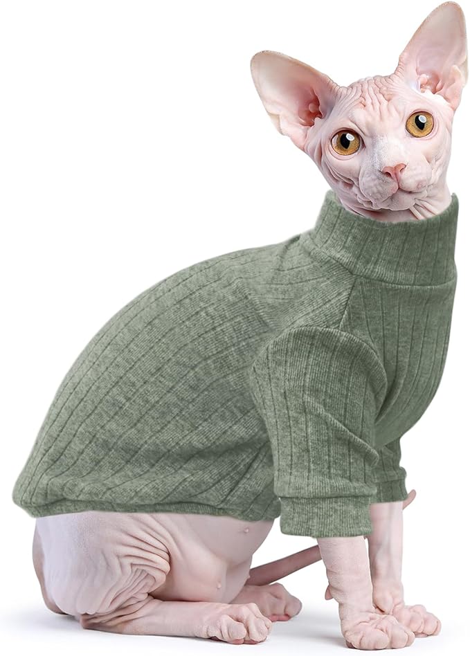 Idepet Sphynx Hairless Cats Sweater Shirt Kitten Soft Puppy Clothes Pullover - Image 3