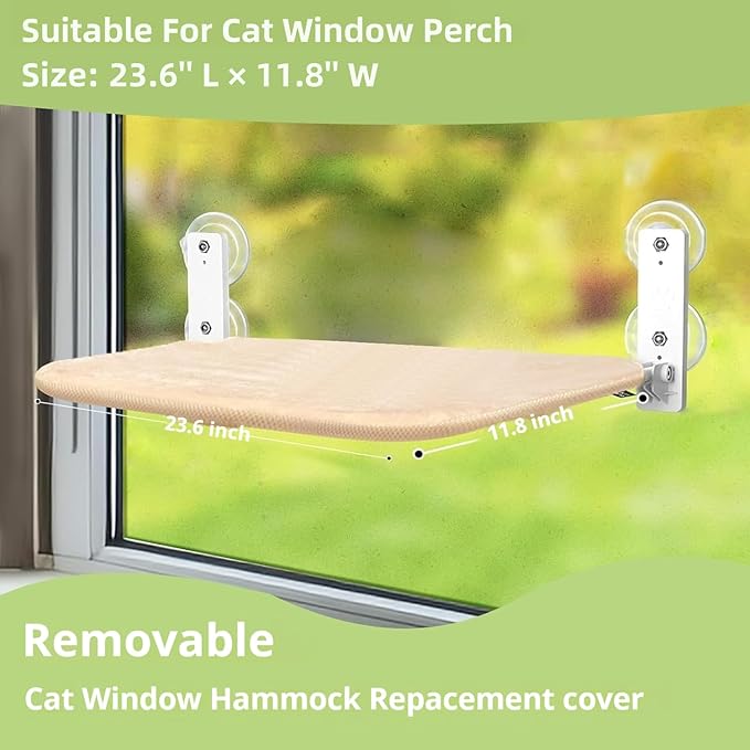 2PCS Replacement Cover for Cat Window Perch, L Size Cordless Cat Window Hammock - Image 2
