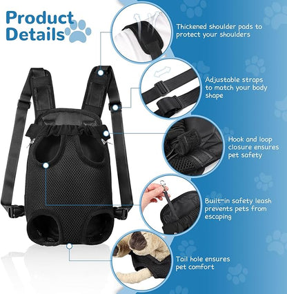 YUDODO 2-Pack Pet Dog Carrier Backpack Adjustable Dog Front Carrier, Legs Out - Image 2