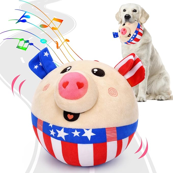 BABORUI Interactive Dog Toys Independence Pig, 4th of July Dog Toys by BABORUI