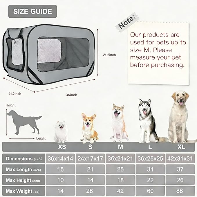 36 Inch Foldable Dog Kennel for Large Dogs, Portable Waterproof Pop-Up Pet Crate - Image 6