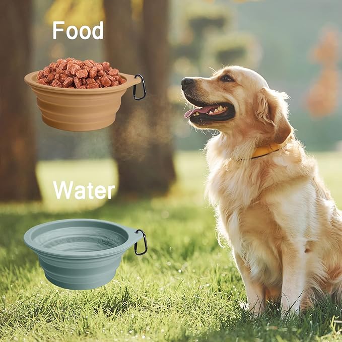 PetBonus 2-Pack Silicone Collapsible Dog Bowls, BPA Free Dishwasher Safe - Image 4