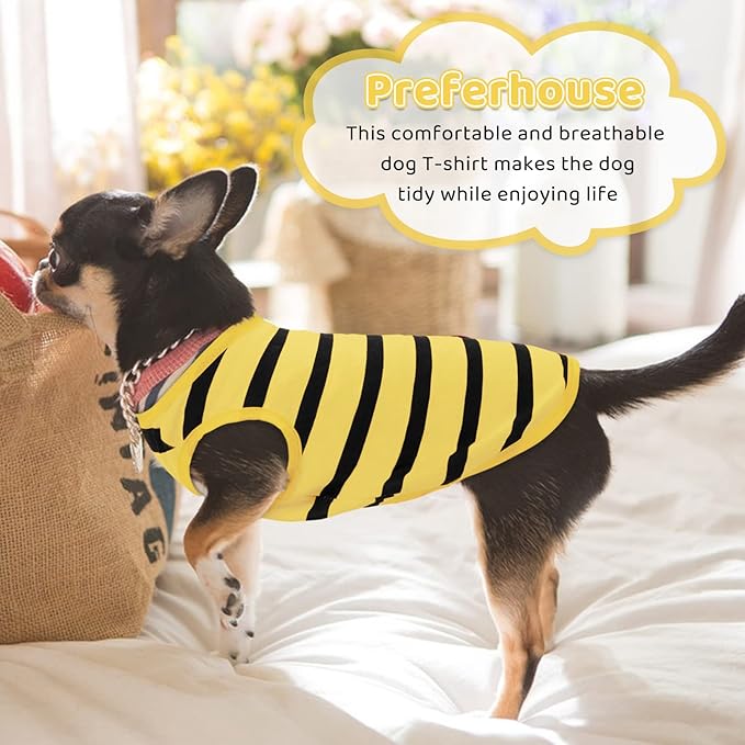 Pet Dog Striped T-Shirt Dogs Cats Cotton Vest Spring Summer Pet Apparel Tee - Image 6