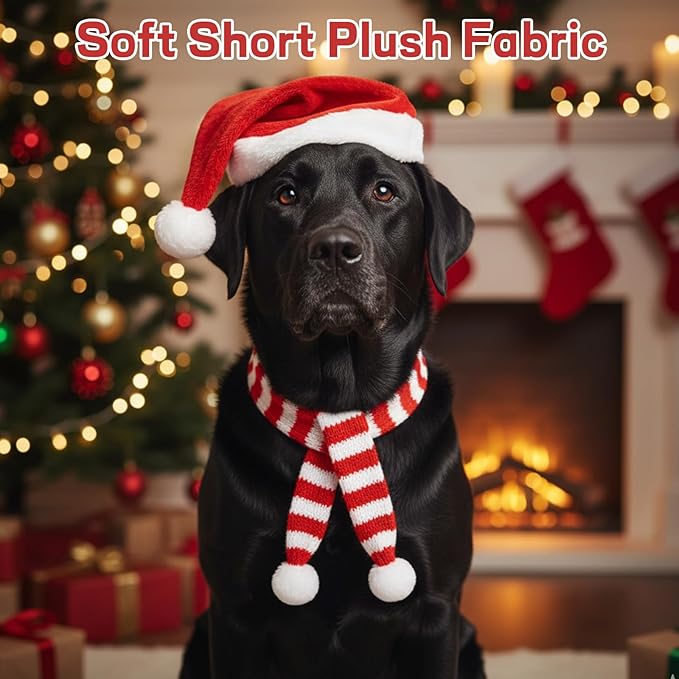 4-Piece Dog Christmas Hat, Dog Santa Hat, Festive Pet Accessories, Holiday - Image 5