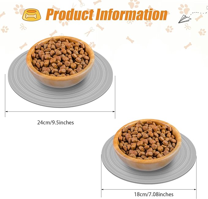 2 Pieces Silicone Pet Food Mat Pet Feeding Mat - Image 2