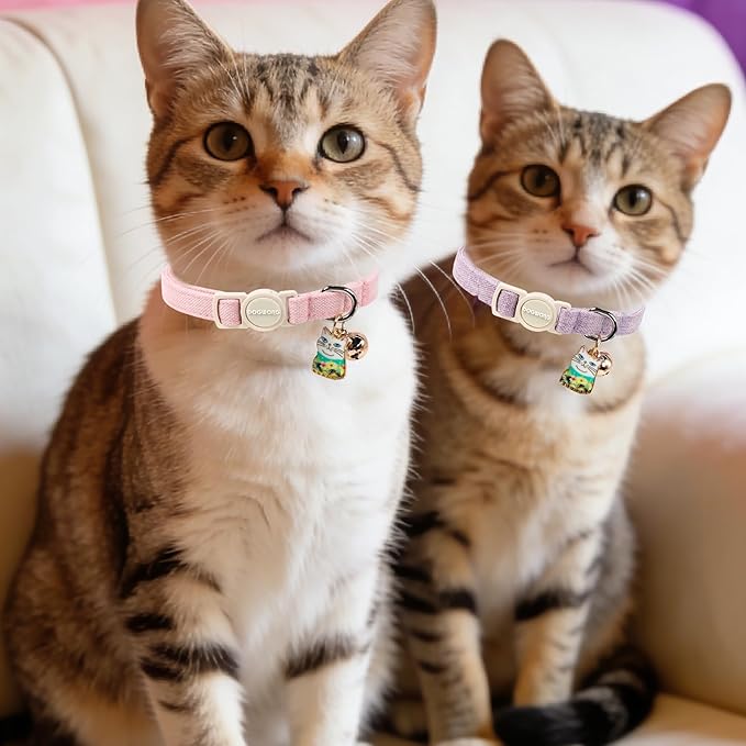 2 Pack Pink Purple Cat Collars Breakaway - Image 5