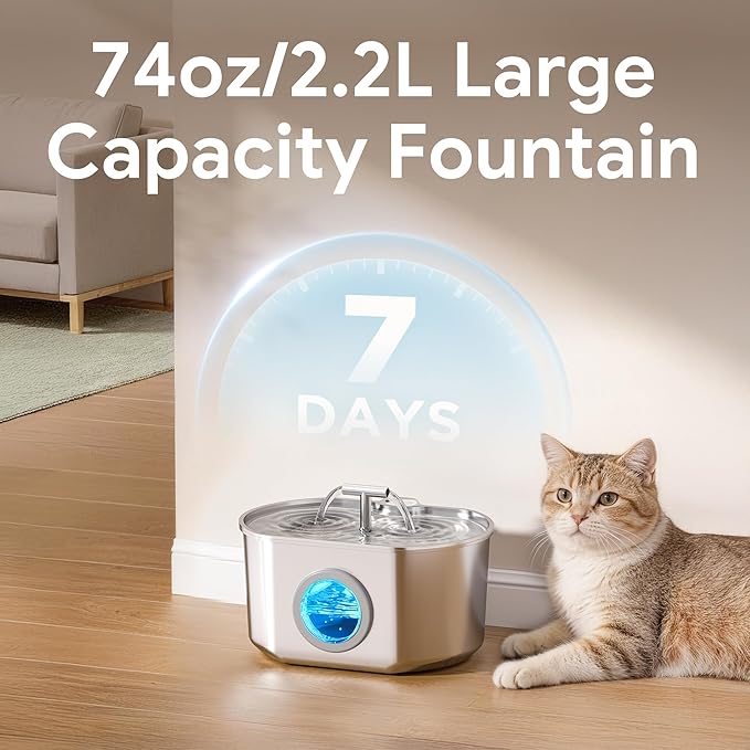 Cat Water Fountain Stainless Steel - Image 2