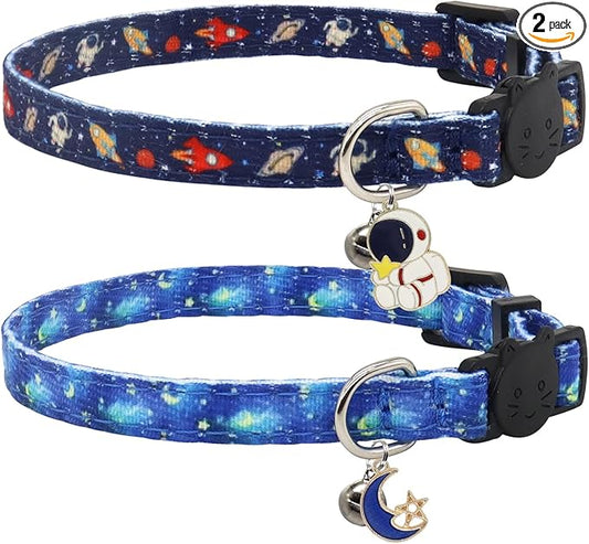 Cat Collar Breakaway, 2 Pack Cotton Kitten Collars by Giecooh