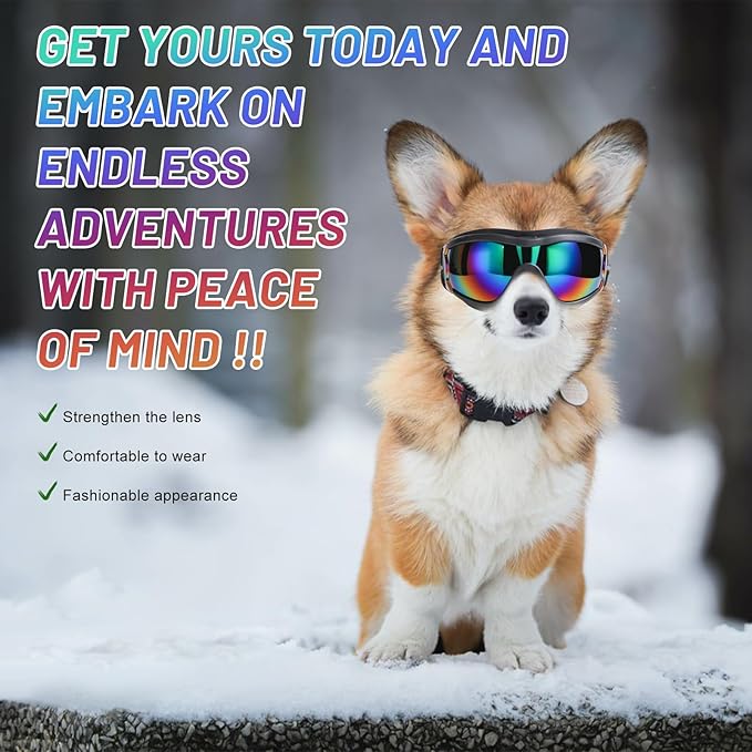 Dog Sunglasses Dog Goggles, UV Wind Dust Fog Protection Pet Glasses Eye Wear - Image 5