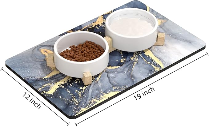 Rnivvi Dog Food Mat, Cute Anti-Slip Rubber Pet Feeding Rug Protect Floors - Image 2
