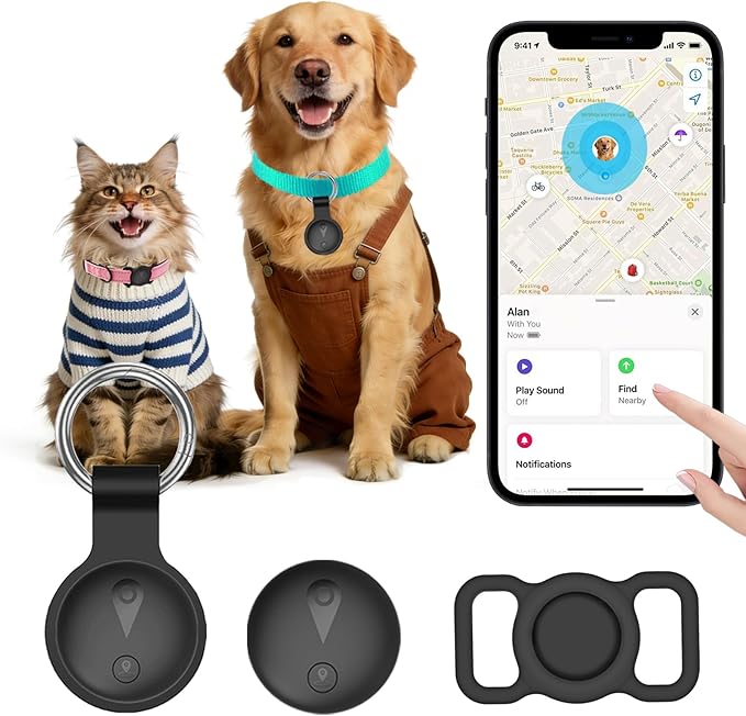 Pet GPS Tracker for Dogs, Smart Mini Location Collar Trackers for Cats by Focushine