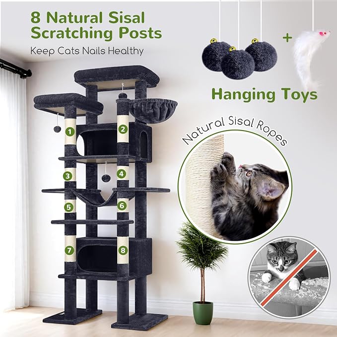 Globlazer XXL Giant Cat Tree, 83 Inch Heavy Duty Tall Cat Tower - Image 6