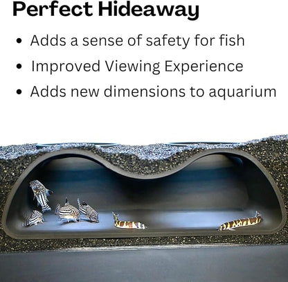 Lucky Critter Aquarium Underground Tunnel Cave Natural Curve Two Hole | Viewing - Image 4