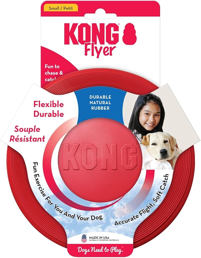 KONG Flyer - Durable Dog Toy for Outdoor Playtime - Natural Rubber Flying Disc - Image 10