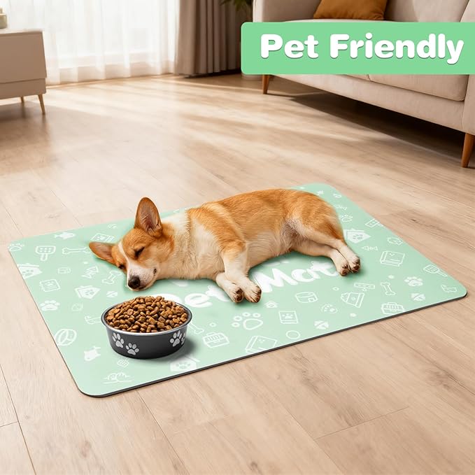 Pet Feeding Mat, Dog Cat Mat for Food and Water, Dog Bowl Waterproof Placemat - Image 6