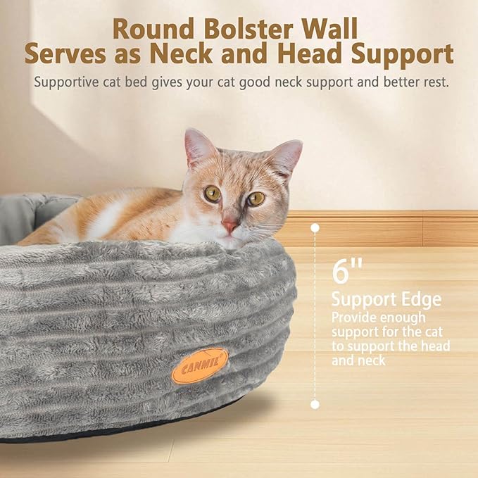 CANMIL Cat Bed, Cat Bed for Indoor Cats, 20’’ Donut Cat Bed for Cats and Small - Image 3