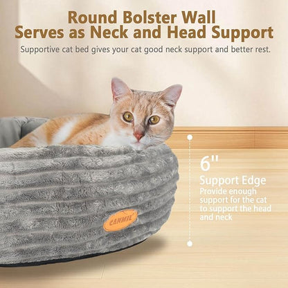 CANMIL Cat Bed, Cat Bed for Indoor Cats, 20’’ Donut Cat Bed for Cats and Small - Image 3