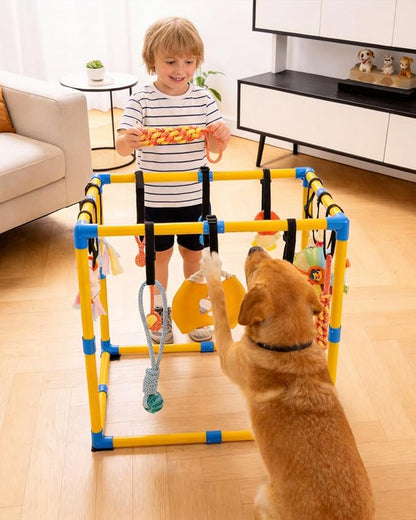 Puppy Play Gym for Small Dogs, 23.6"x 23.6" Large Indoor Dog Jungle Gym - Image 8