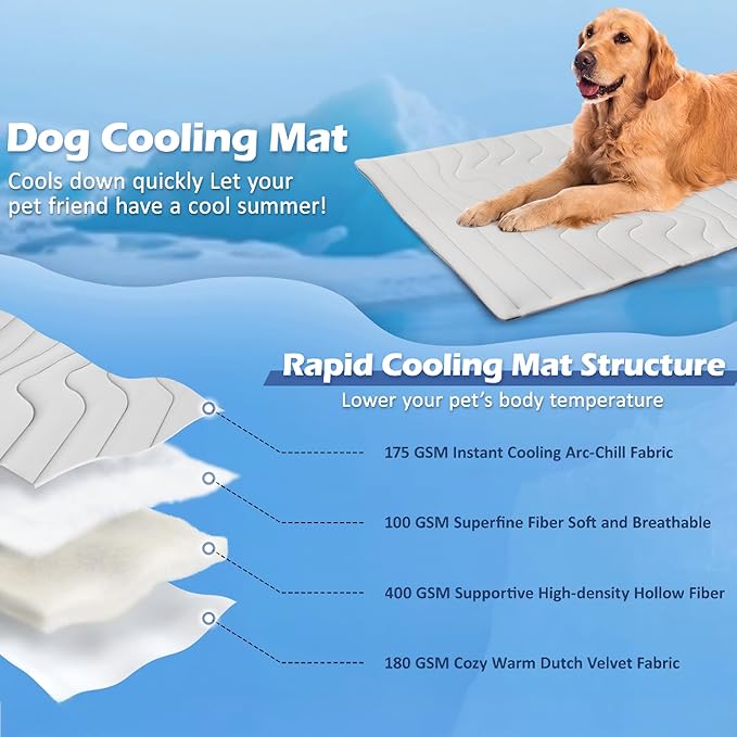 Kobolaf Dog Cooling Mat Portable Dog Cool Bed - Image 3