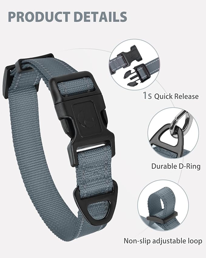Joytale Dog Collars for Medium Dogs, Comfortable Double-Sided Reflective Nylon - Image 4