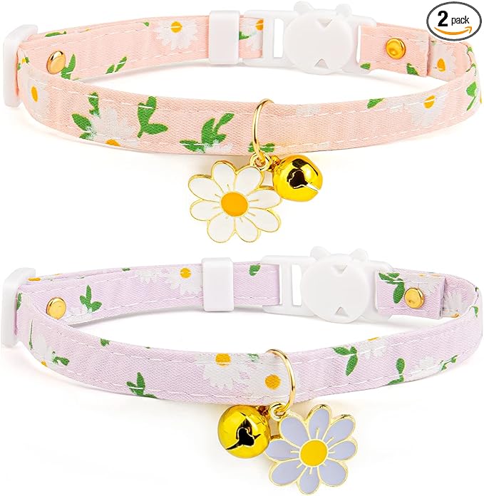 2 Pack Cotton Breakaway Cat Collar by Liugjiau