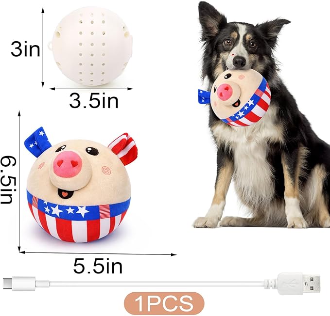 BABORUI Interactive Dog Toys Independence Pig, 4th of July Dog Toys - Image 5