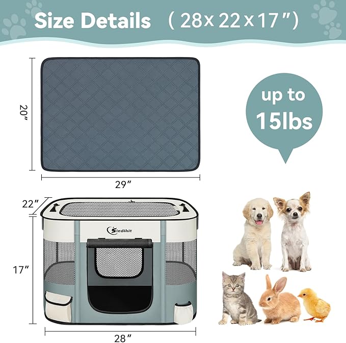 Dog Playpen, Cat Pet Puppy Pen, Portable Playpens - Image 7
