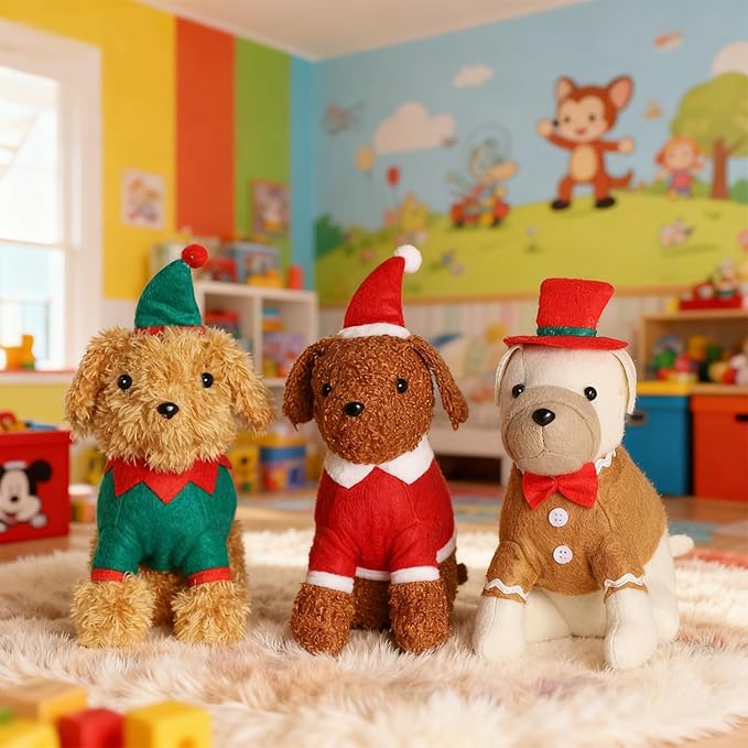 FORUP Christmas Dog Stuffed Animals, Fireplace & Party Decoration, Festive Gift - Image 7