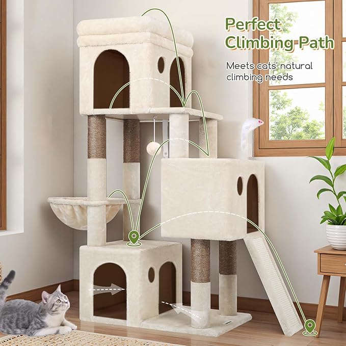 Globlazer 52in Cat Tower for Multiple Indoor Cats, Heavy Duty Multi-Level Cat - Image 5