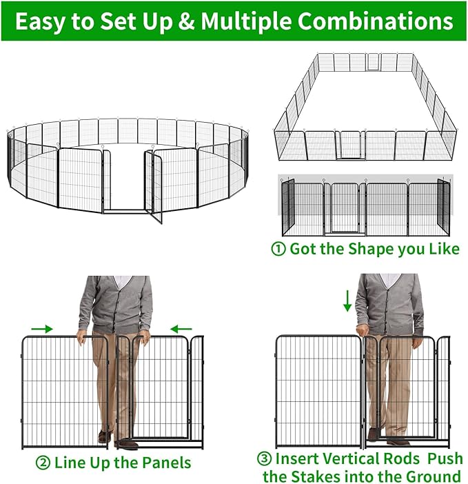 Kfvigoho Dog Playpen Outdoor Extra Wide 24 Piece Panels Heavy Duty Dog Fence - Image 9