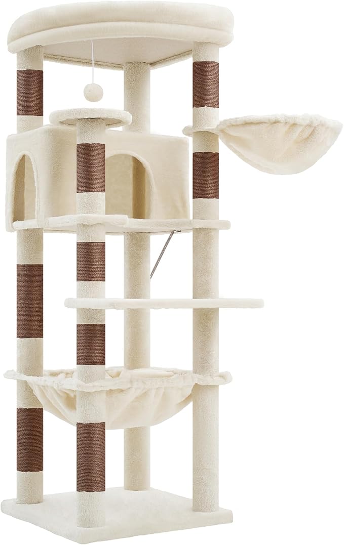 Heybly Cat Tree, 53.1-Inch Corner Stable Cat Tower - Image 4